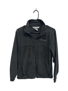 Columbia 14/16 Youth Black Full Zip Fleece Jacket Lightweight Cozycore